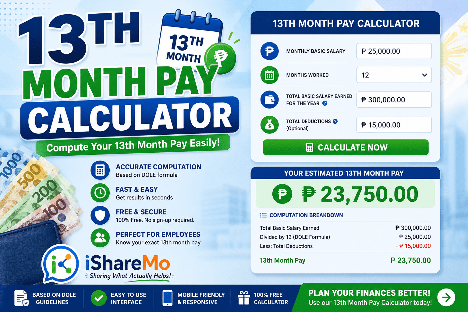 13th Month Pay Calculator Philippines