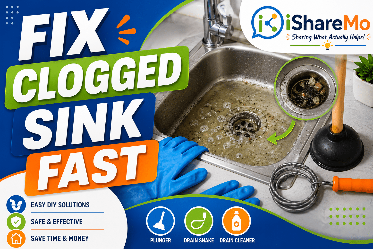 how to fix a clogged sink